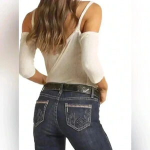 NWOT Rock & Roll Denim Midrise Jeans Raised Cactus Pocket Women’s W31 L34